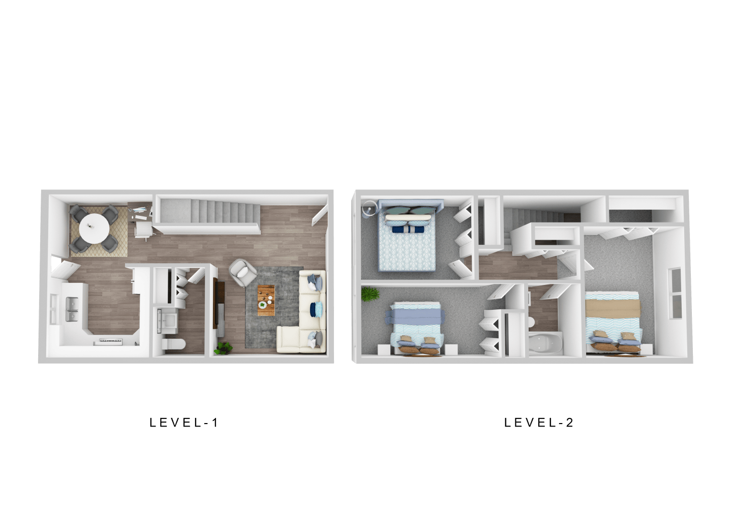 3D apartment layout preview at Villas de Azul.