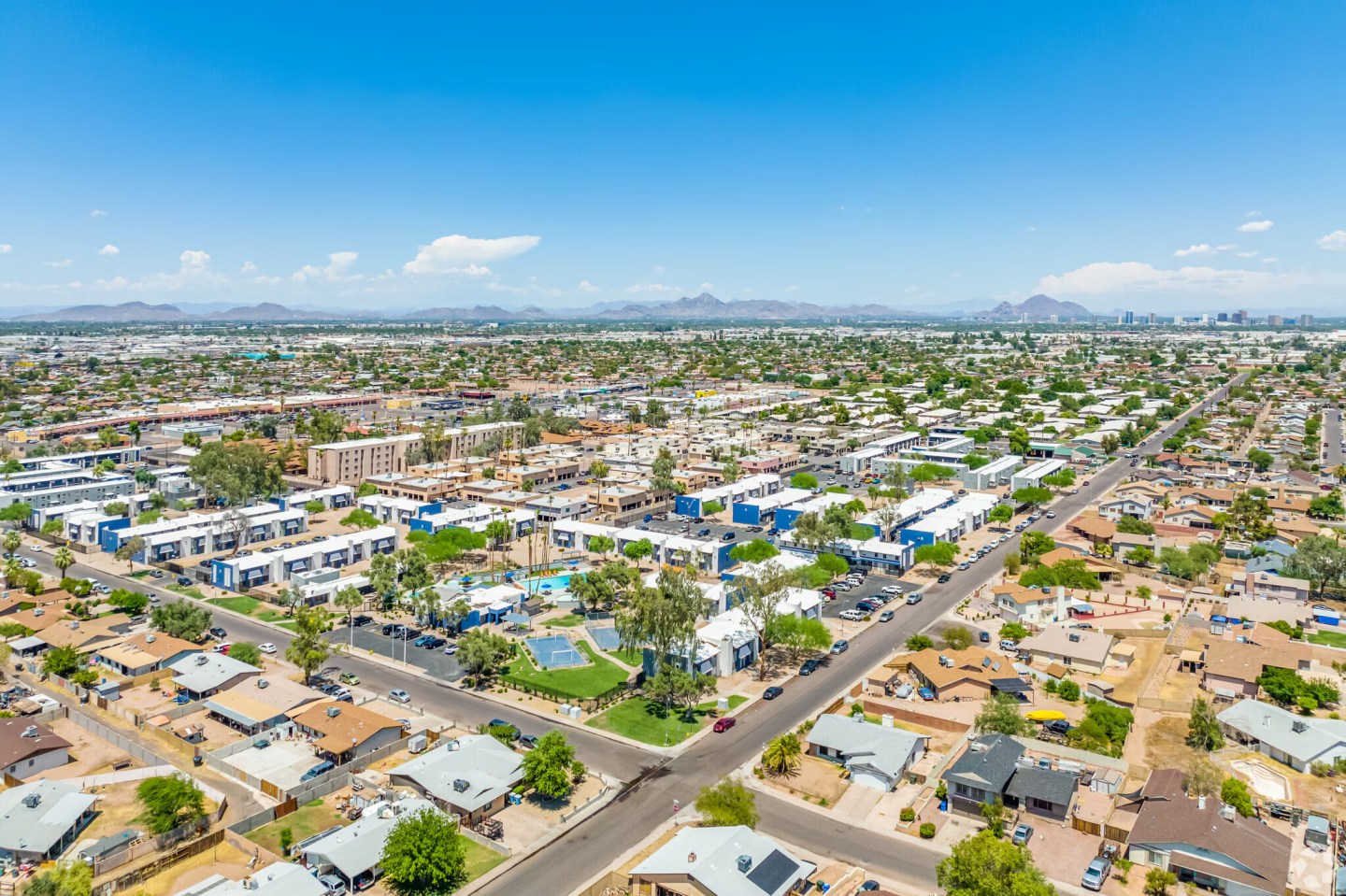 Aerial community view at Villas de Azul.