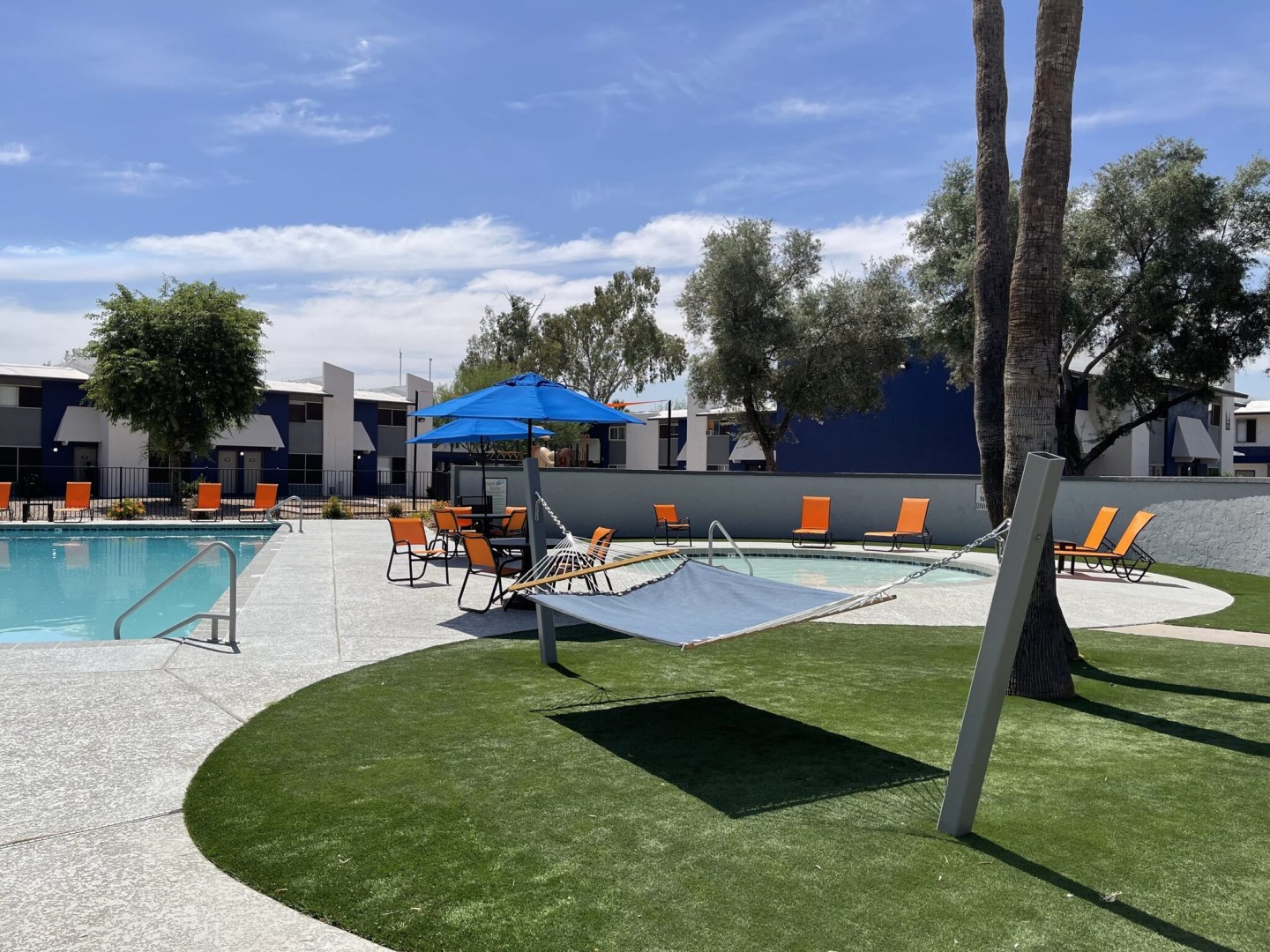 Pool and poolside area at Villas de Azul.