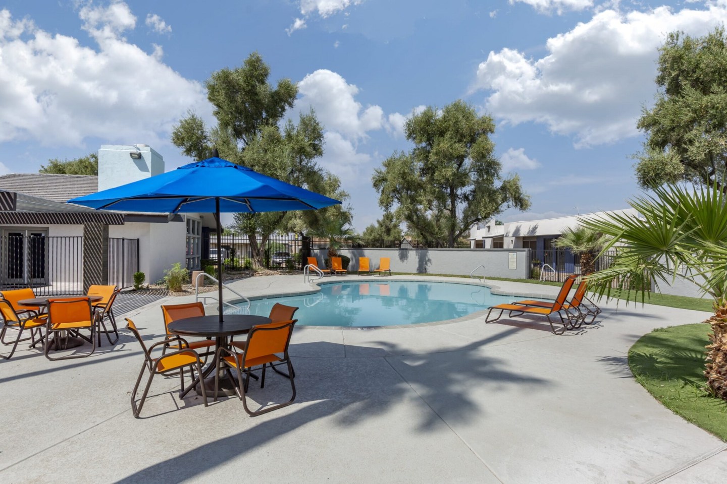 Pool and poolside area at Villas de Azul.